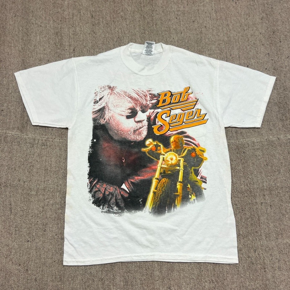 Vintage Bob Seger &‎ Silver Bullet Band Shirt Mens Medium White 2007 Tour